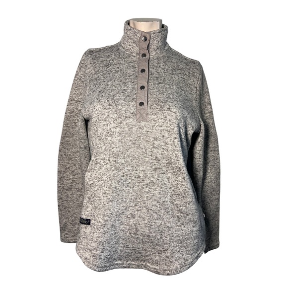 Simply Southern Pullover Sweater Womens Small Gray Long Sleeve Cabincore Outdoor - Picture 1 of 7